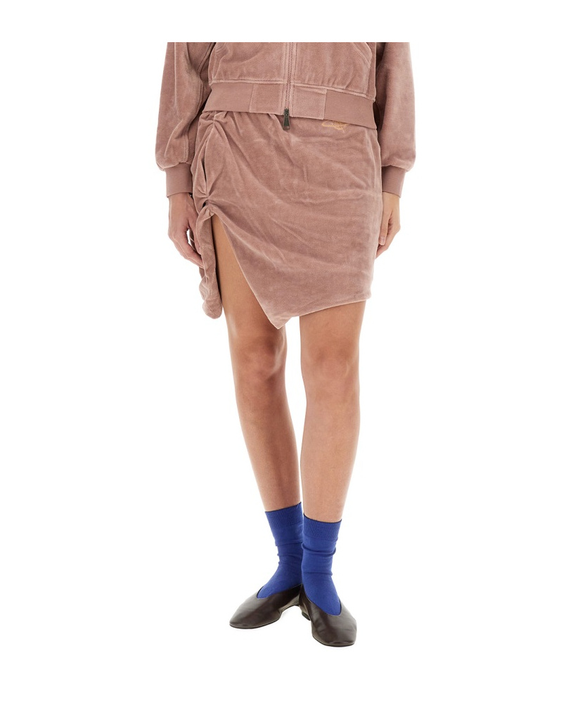 Vivienne Westwood Asymmetric Hem Drawstring Waist Skirt In Brown