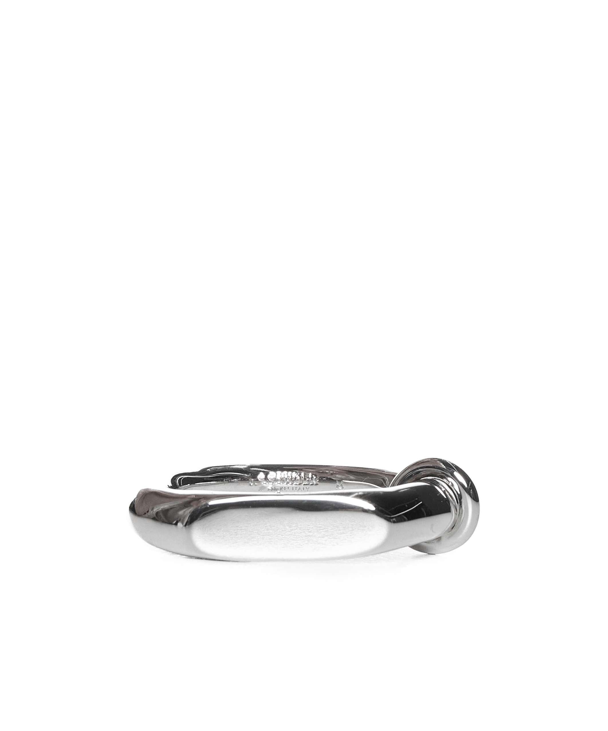 JIL SANDER LOGO-ENGRAVED RIBBED-DETAIL RING 