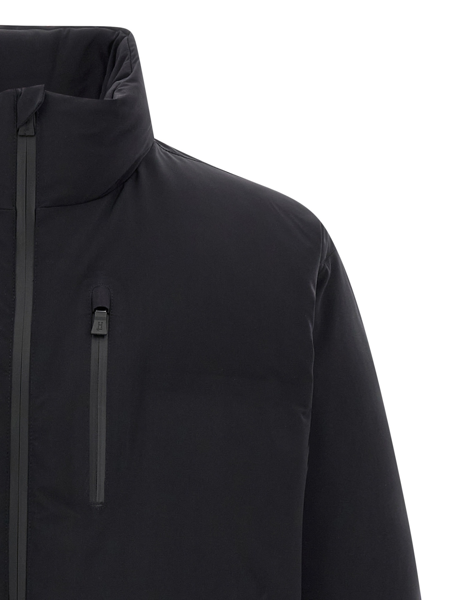 Herno Insulated Jackets With High Collar And Pockets In Black