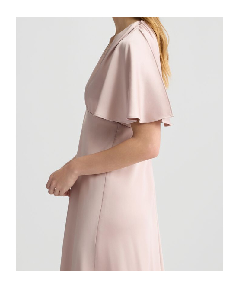 Shop Liu •jo Liu Jo V-neck Satin Maxi Dress In Pink
