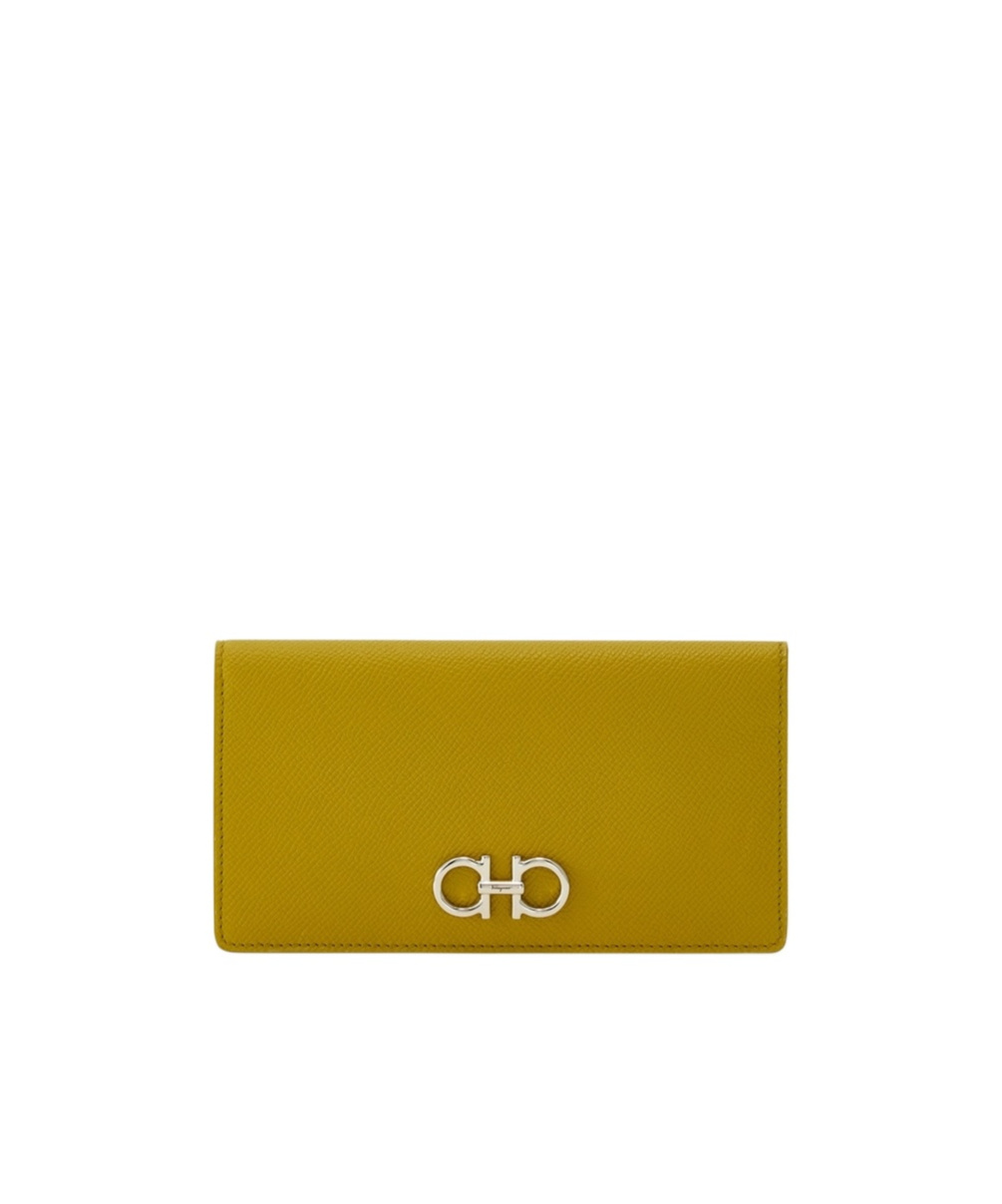 Ferragamo Gancini Wallet In Yellow