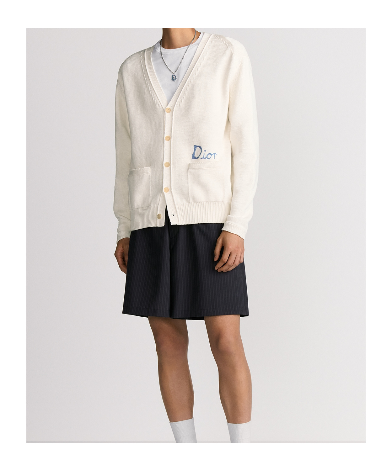 Dior Long-sleeved Sweater In White
