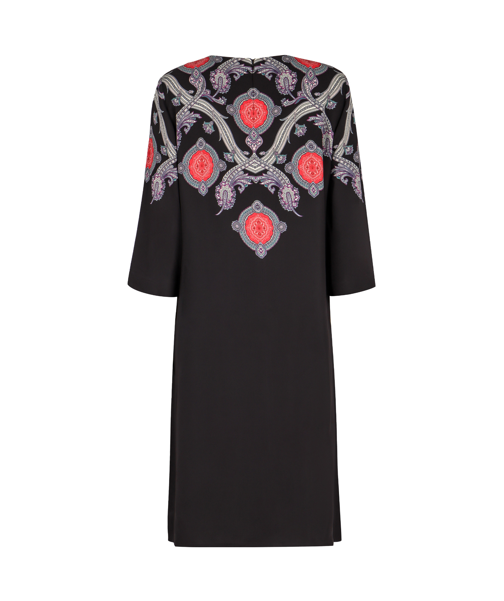 Etro Print Cady Dress In Black
