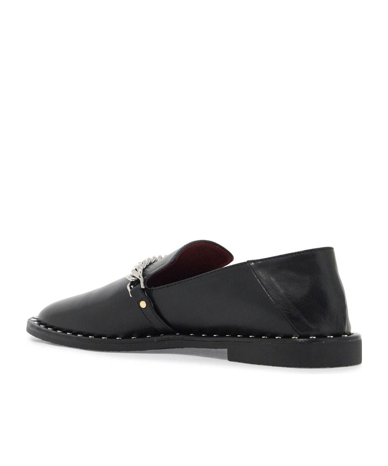Stella Mccartney Eco-leather Falabella Loafers With Studs In Black
