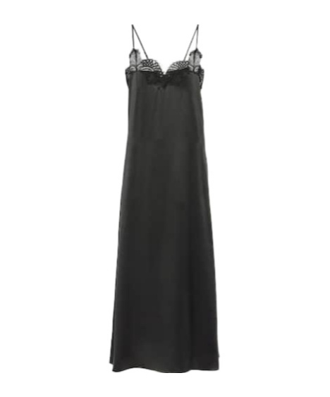 Co Lace-trimmed Silk Satin Slip Dress In Black
