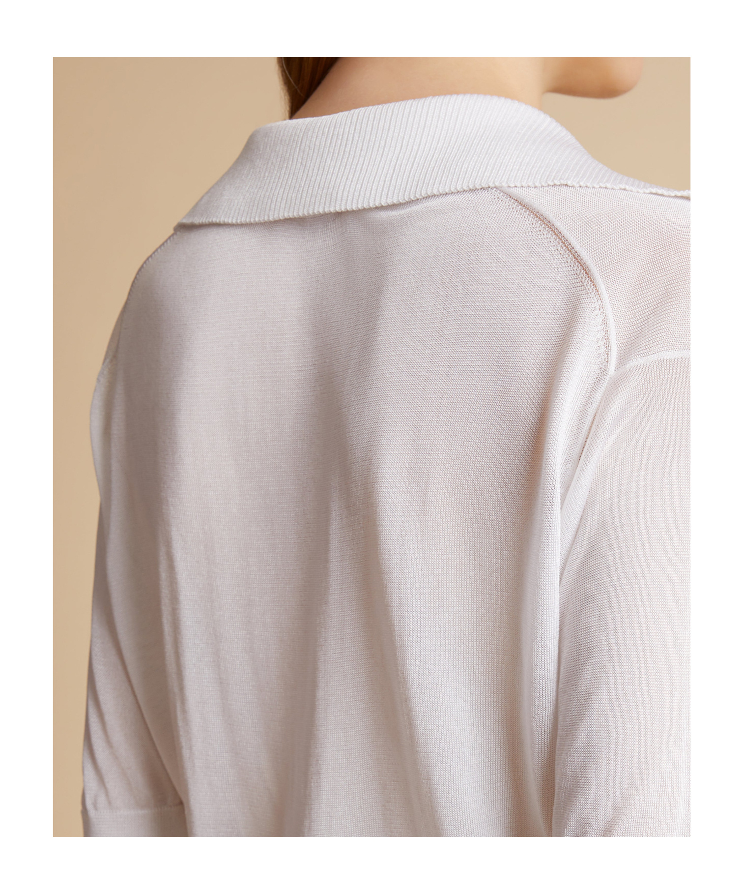 Khaite The Julita V-neck Polo Top In White