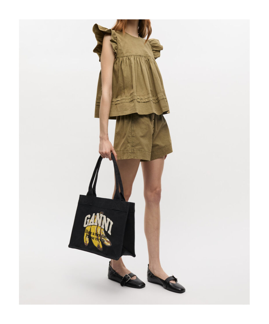 Ganni Banana Print Large Tote Bag