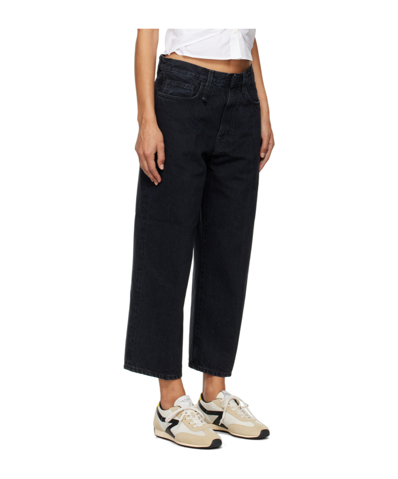 R13 D'arcy Mid-rise Cropped Jeans In Black