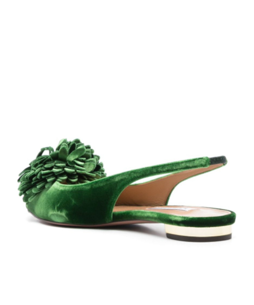 Aquazzura Couturier Velvet Pom Pumps In Black