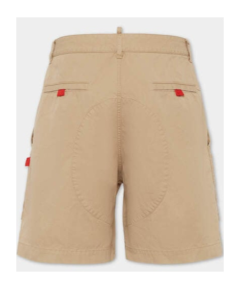 Dsquared2 Cotton Cargo Shorts In Nude