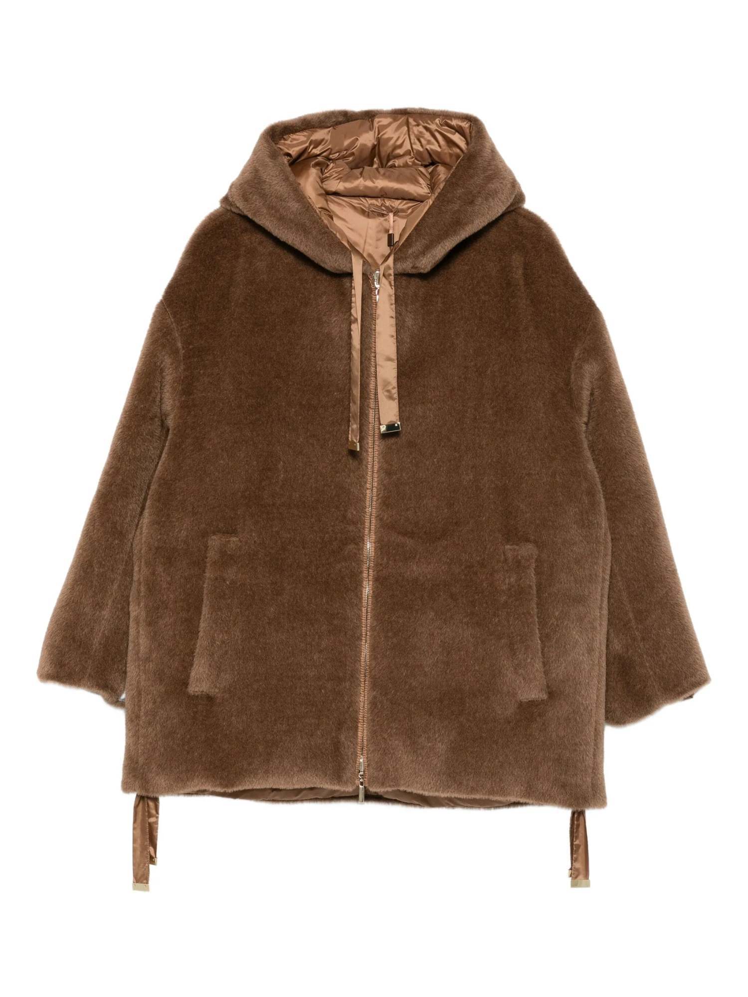 Max Mara Long-sleeved Cotton Jacket In Brown