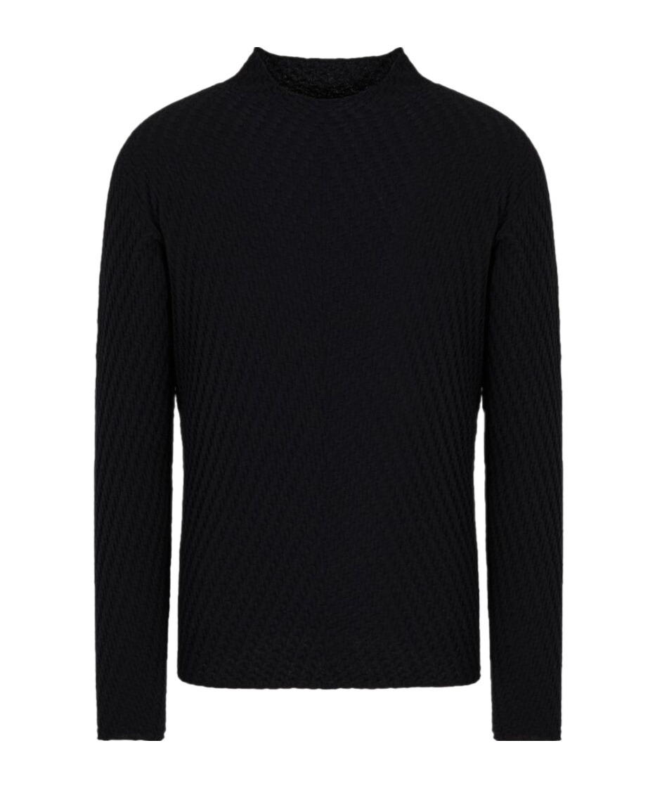 Giorgio Armani Long-sleeved Sweater In Black