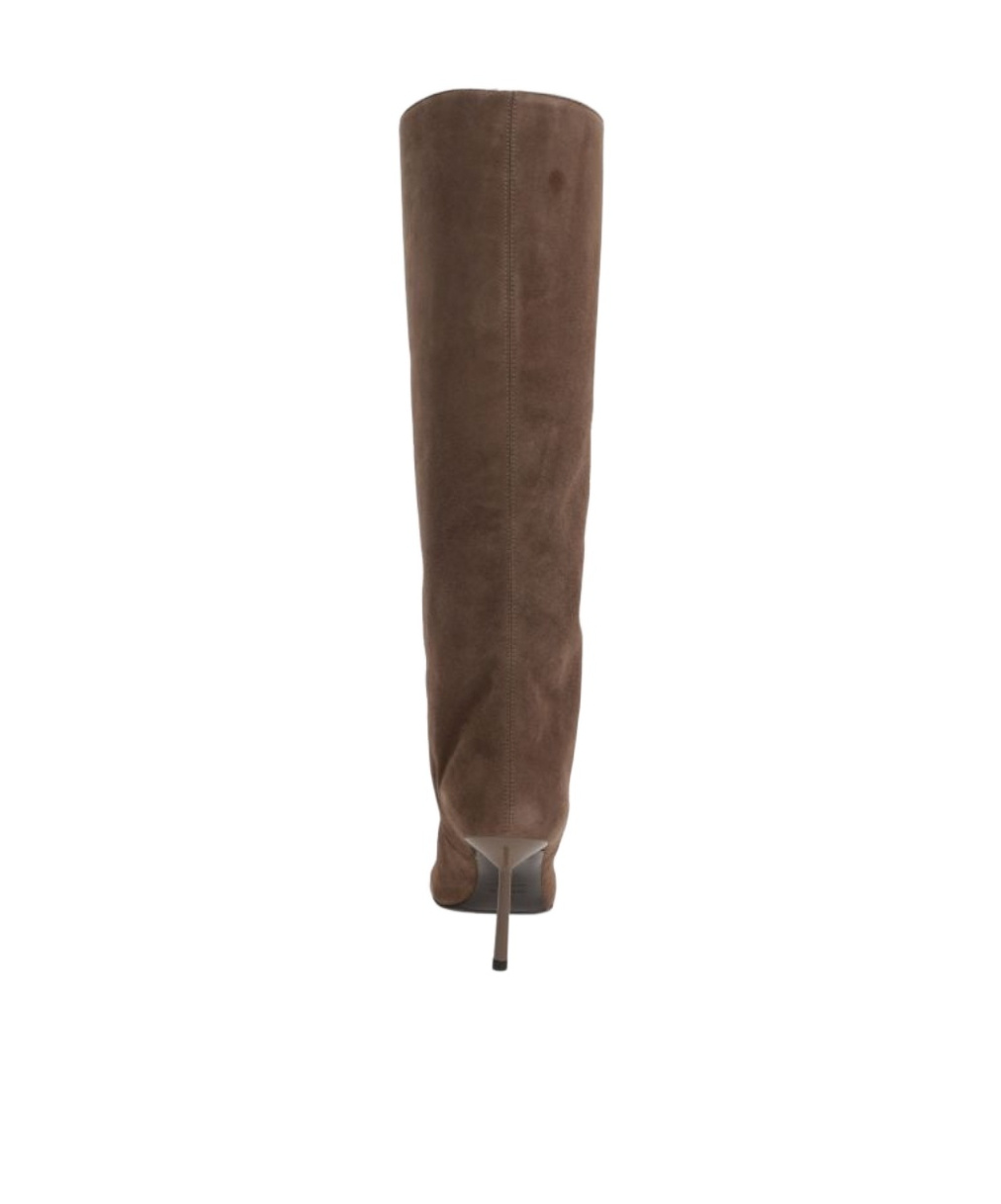 Le Silla Pointed-toe Suede Boots In Brown