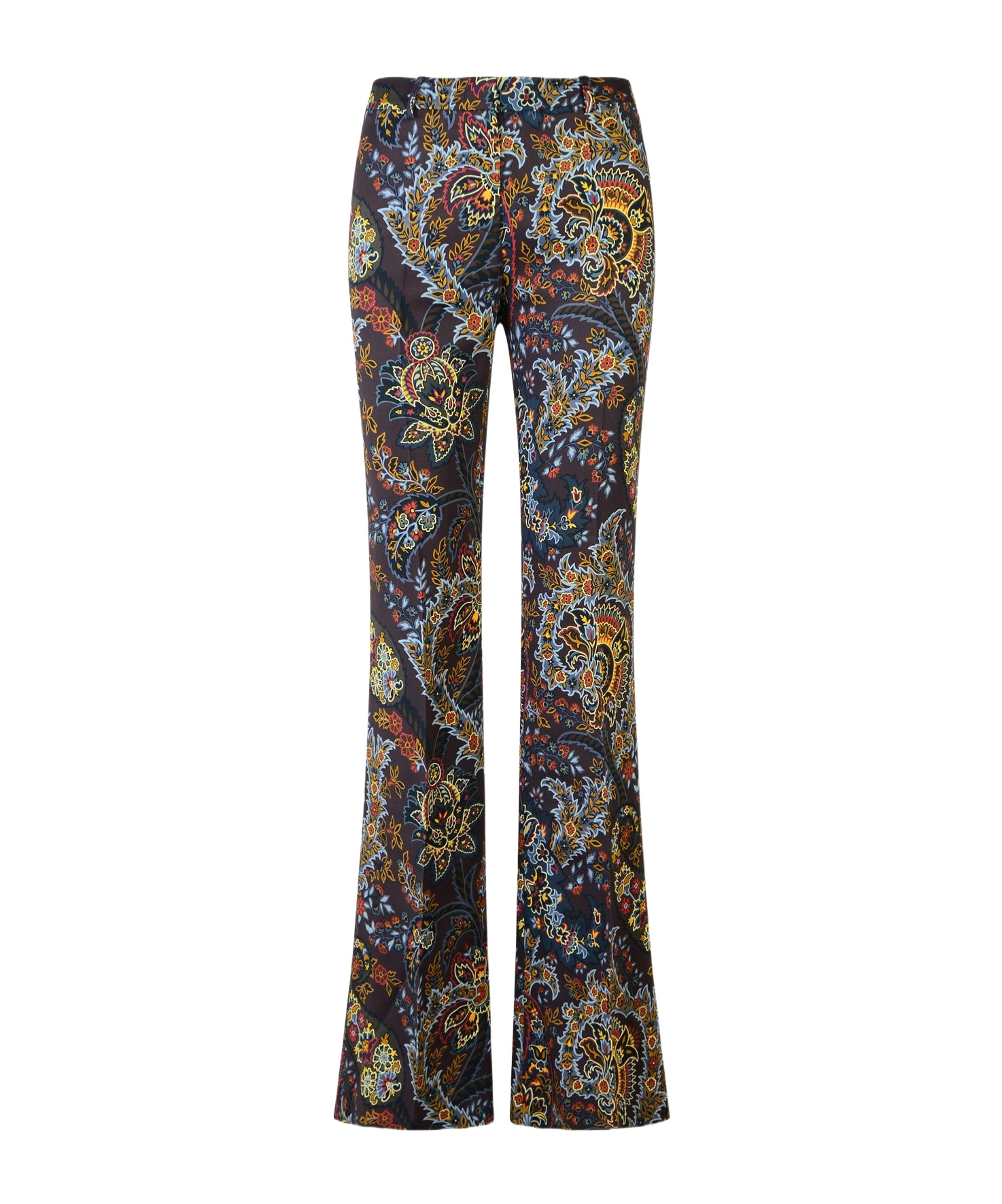 Shop Etro Paisley-printed Stretch Trousers In Black