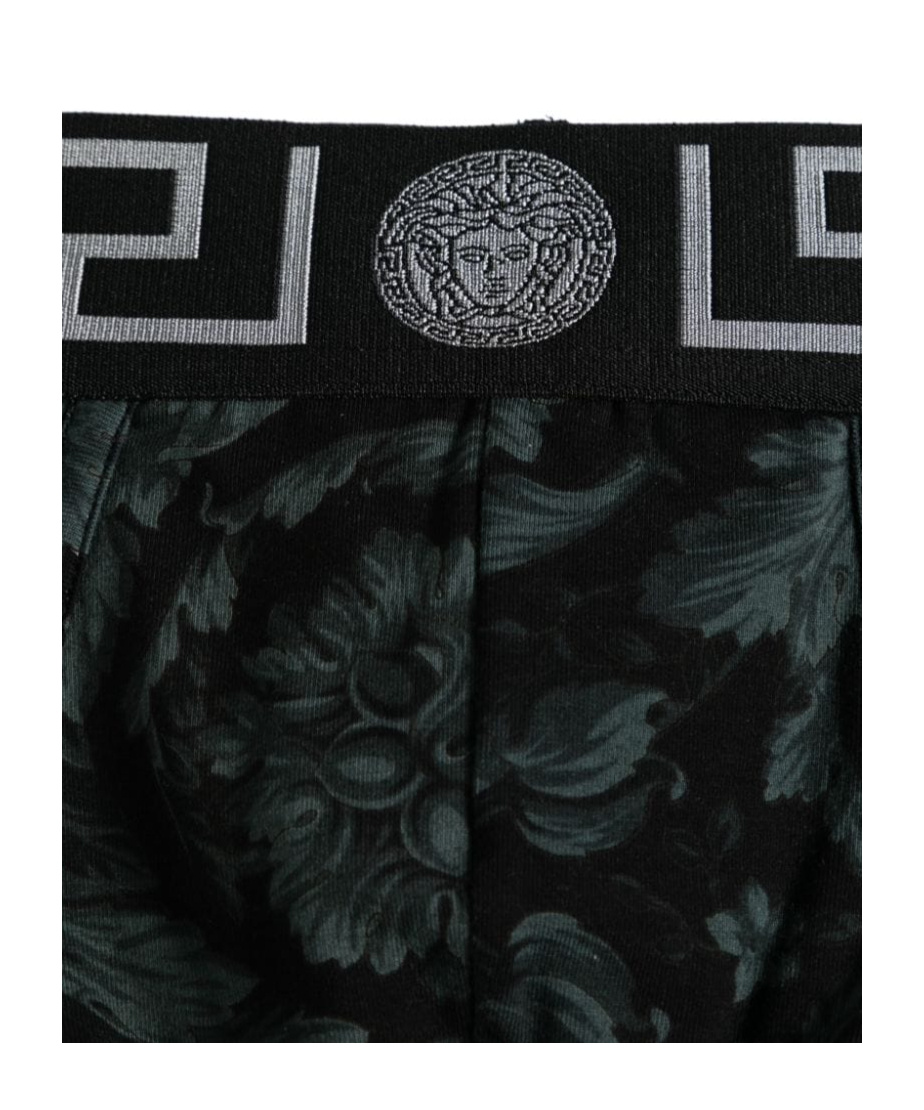 Versace Baroque-print Cotton Briefs In Black