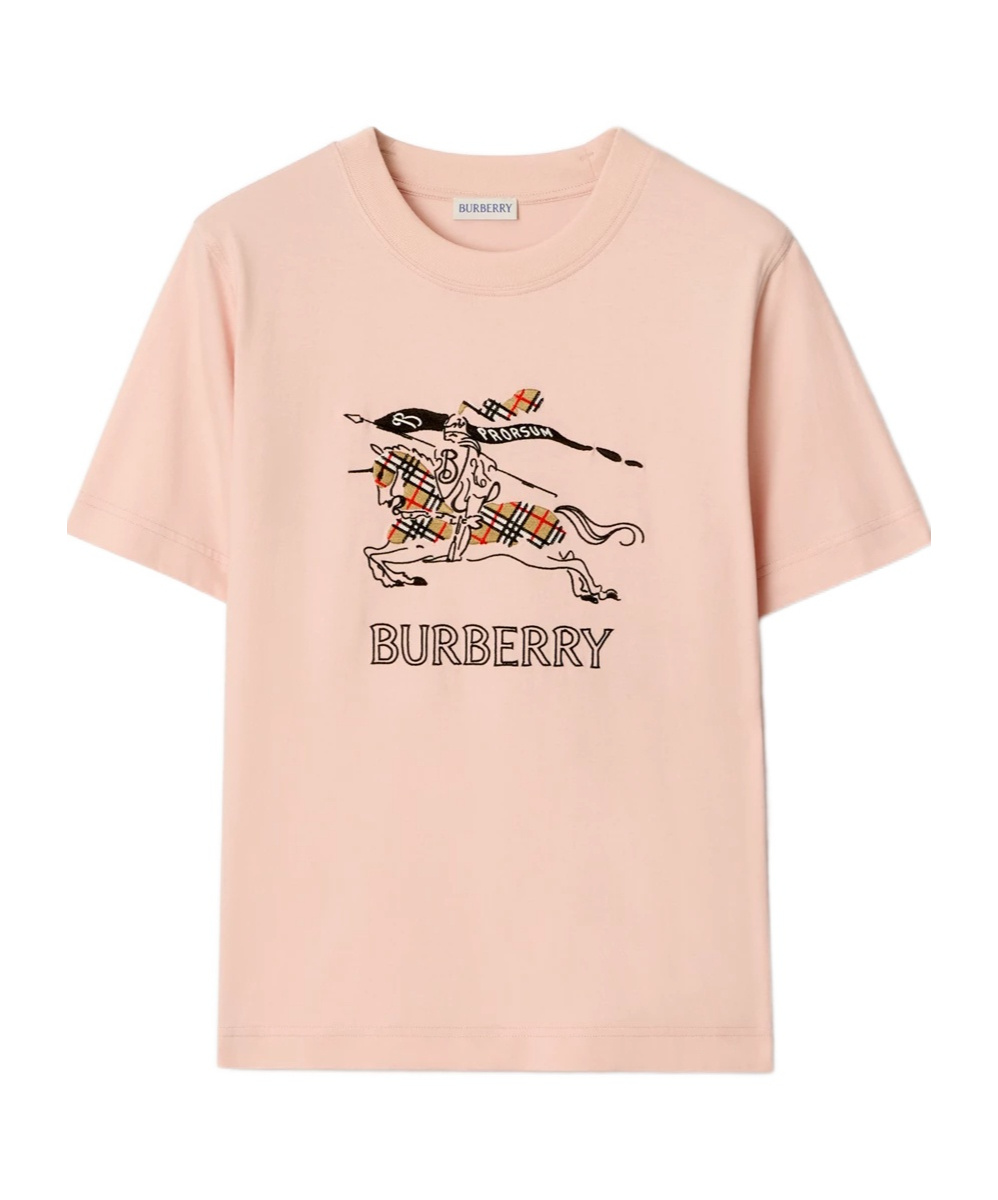 Burberry Equestrian Knight Design T-shirt In Neutral