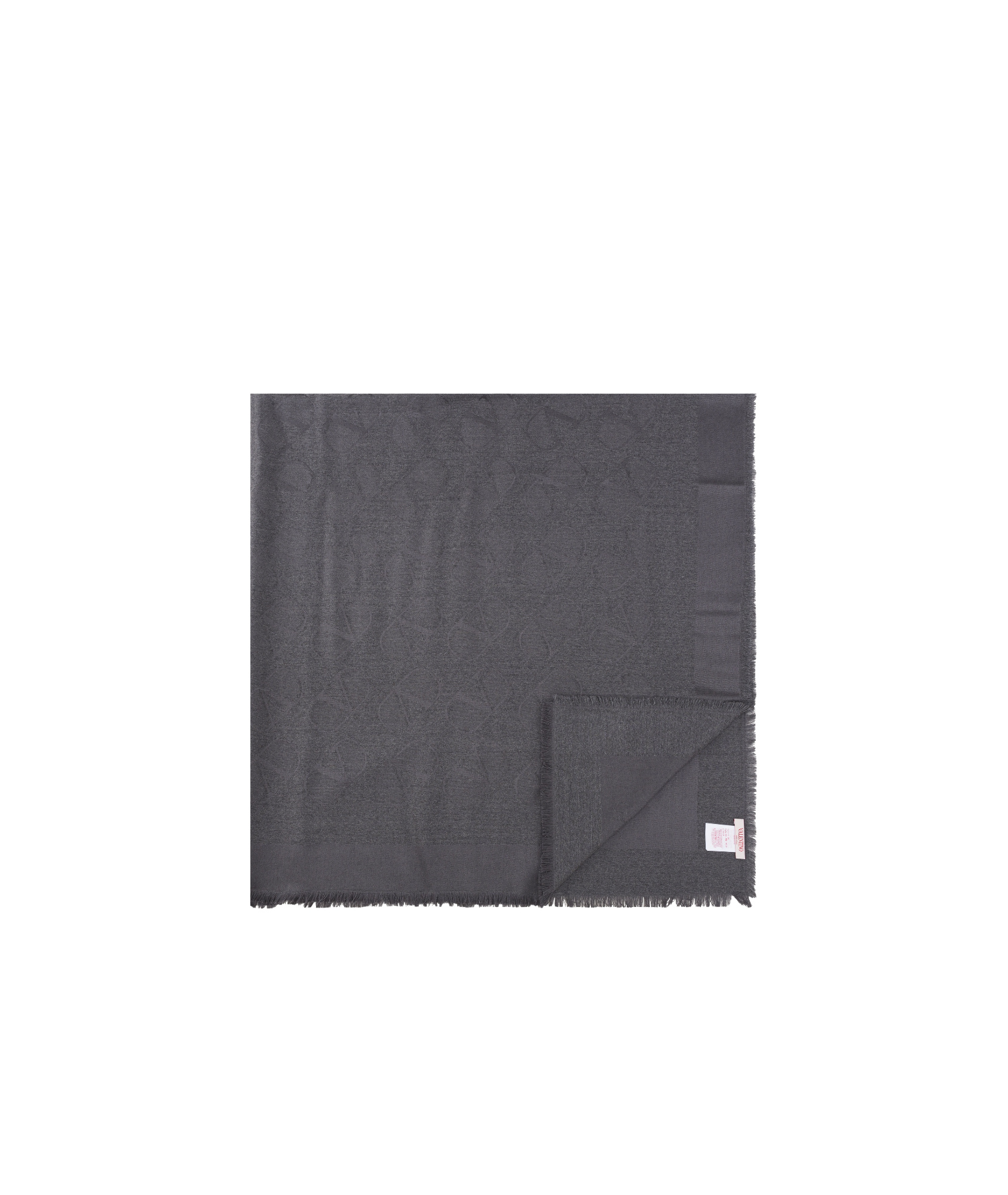 Valentino Fringed Silk Scarf In Black
