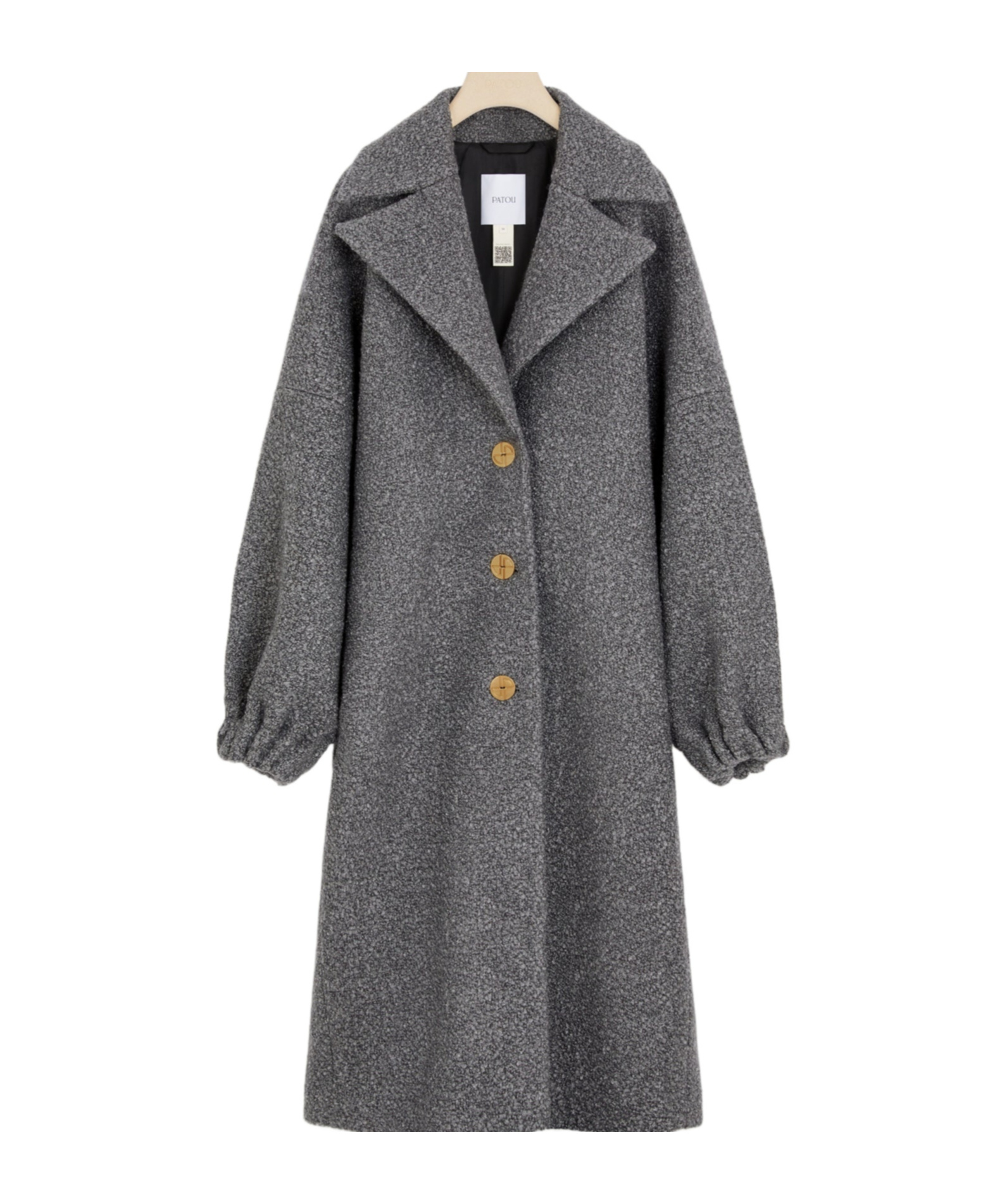Patou Voluminous Coat With Long Sleeves. In Gray