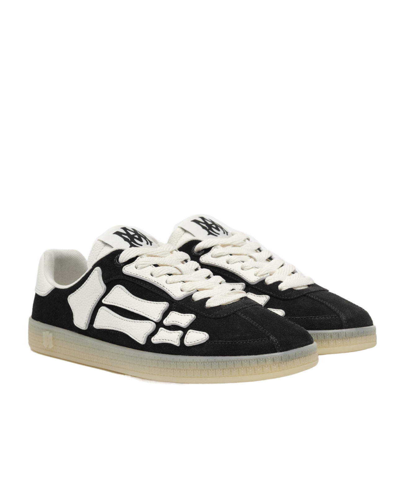 Amiri Pacific Bones Sneakers In Leather In Black