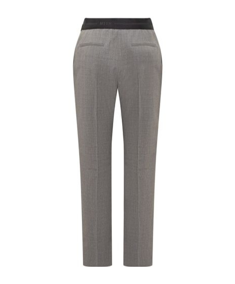 Msgm Virgin Wool Trousers In Gray