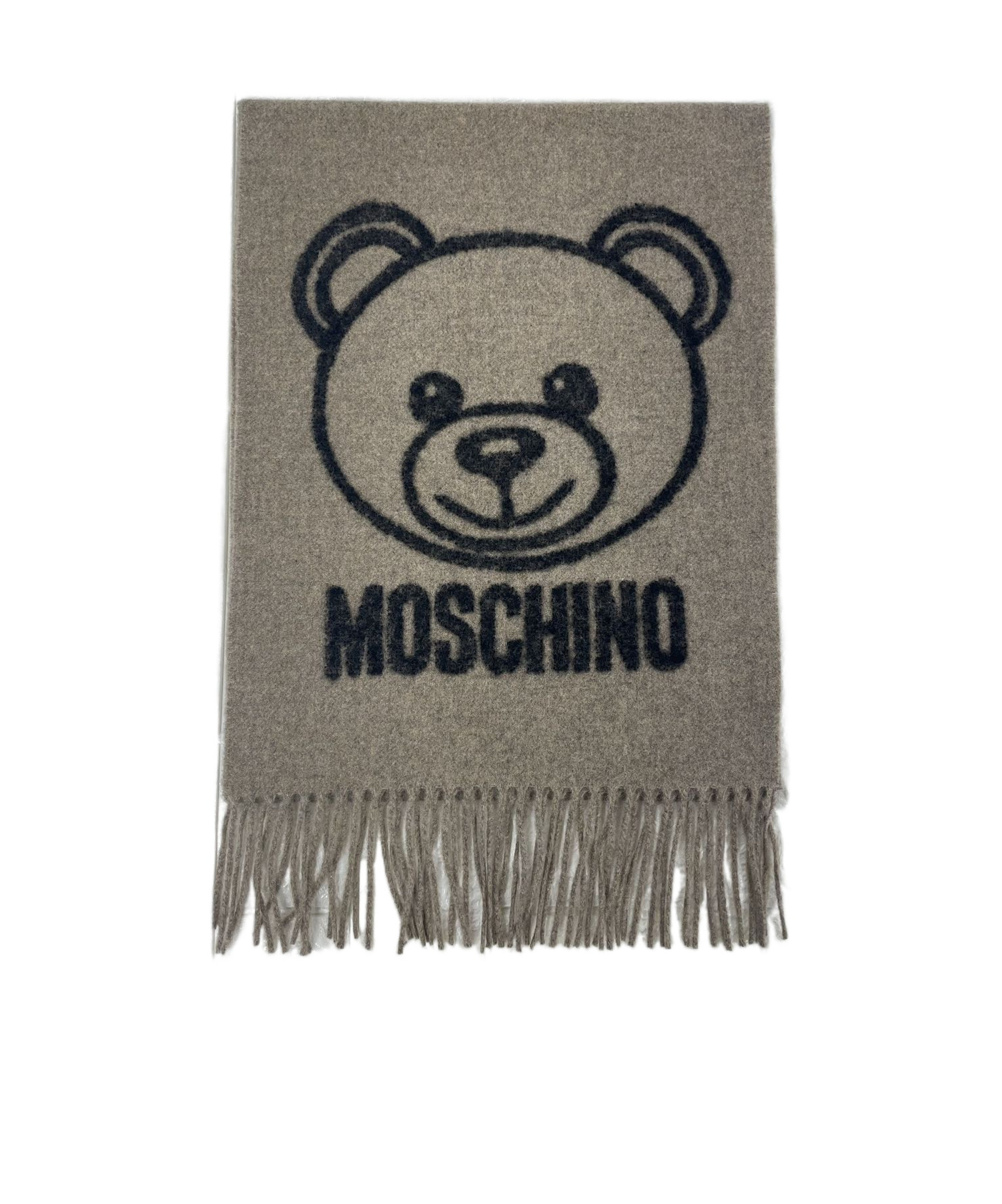Moschino Fringed Scarf In Gray
