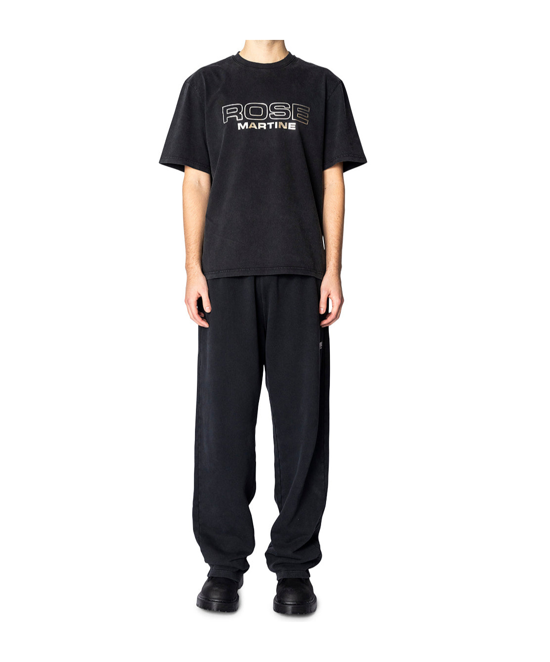 Martine Rose Black Short-sleeve T-shirt With Bold Front Print In Black