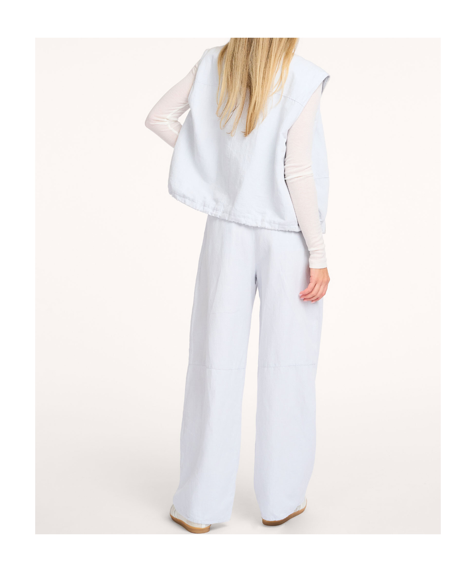 Samsoe & Samsoe Sarokos Elasticated-waist Trousers In White