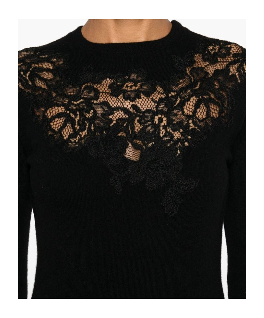 Ermanno Scervino Long-sleeved Sweater In Black