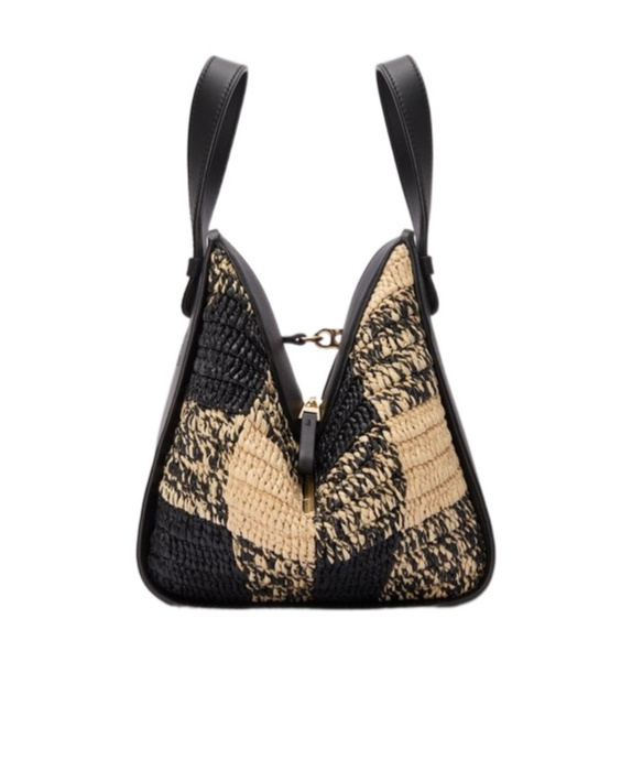 Loewe Hammock Top-handle Bag In Gingham Raffia In Multi