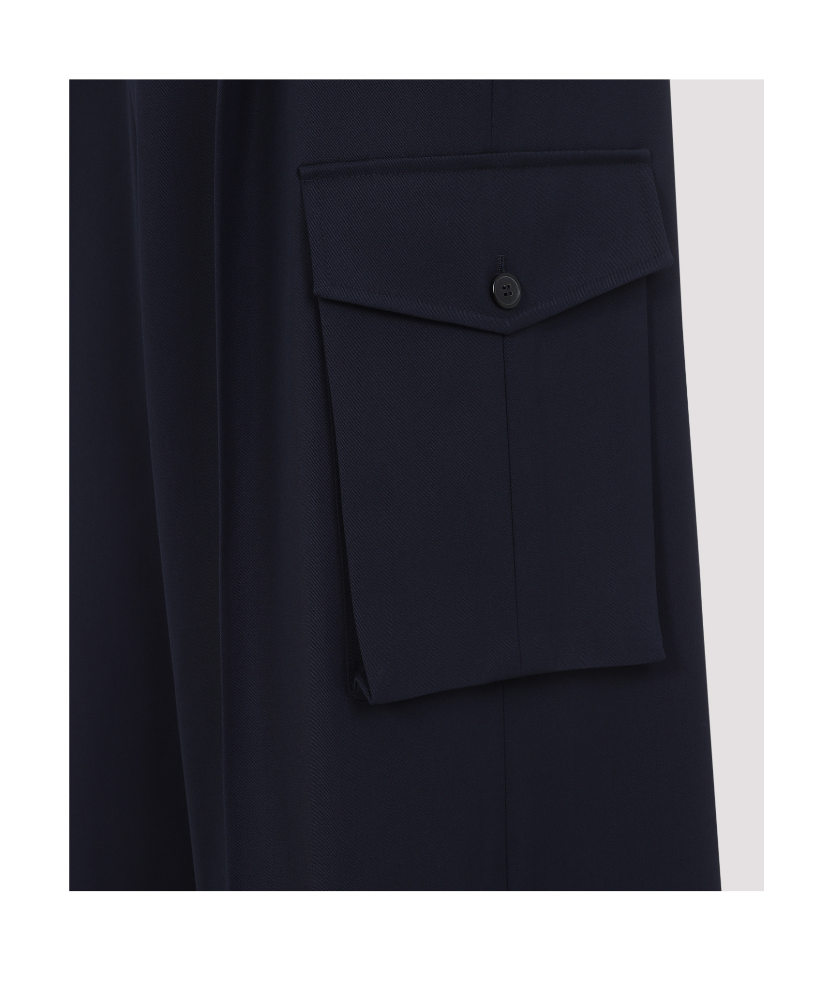 Dries Van Noten Navy-blue Wool Tris Pants In Black