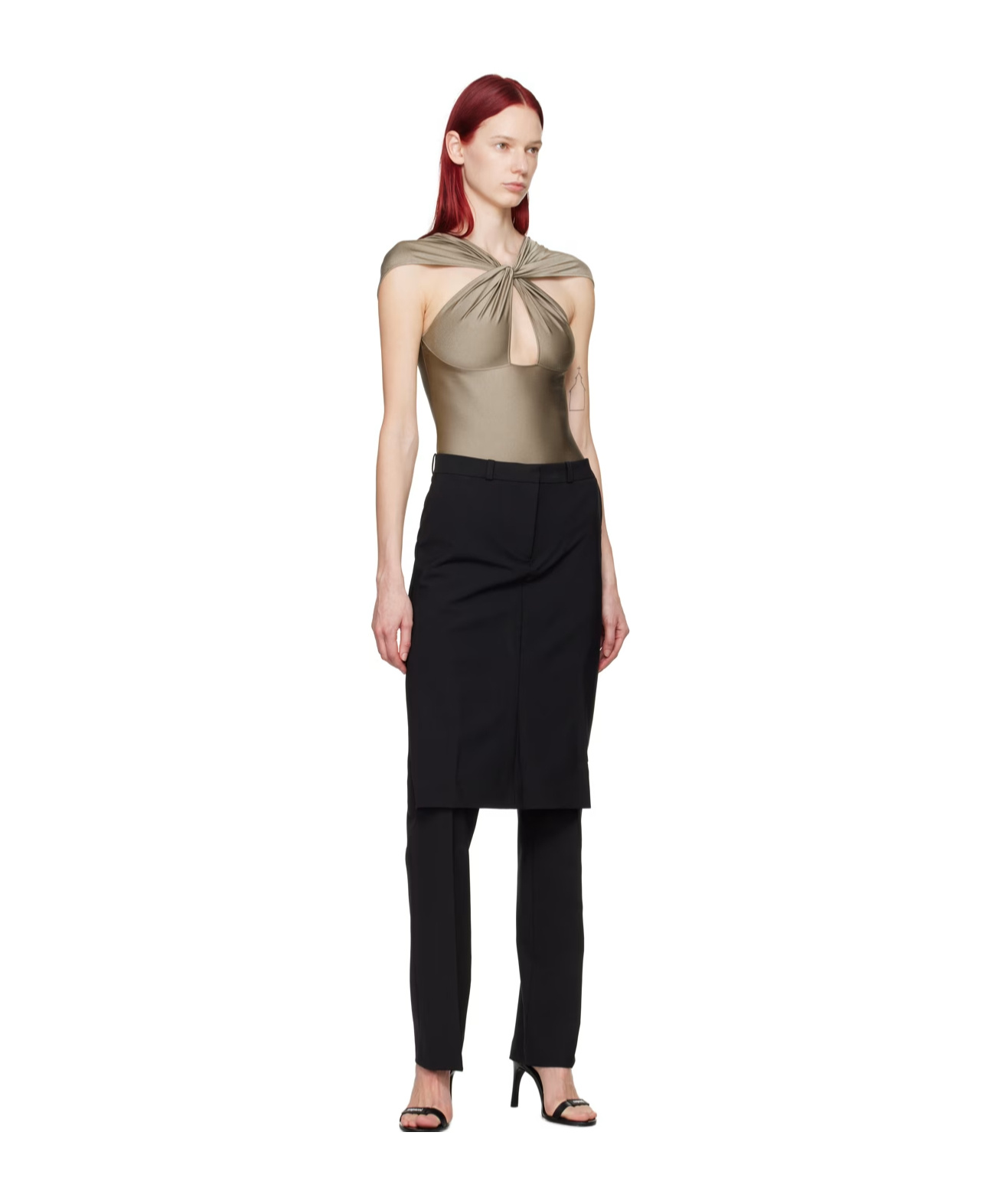 Coperni Hollowed-out Twisted Pleated Jumpsuit In Black