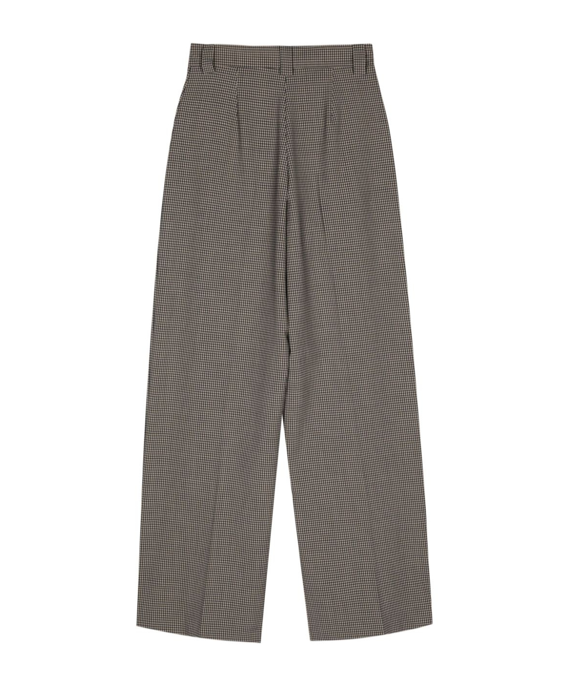 Alysi Wool Blend Wide-leg Trousers In Gray