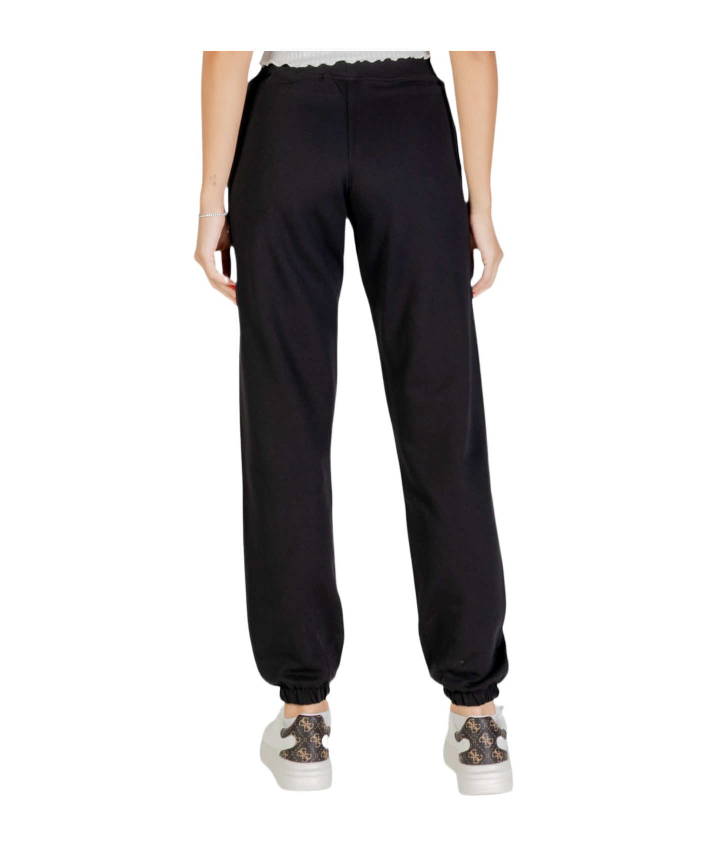 Guess Elastic Waist Sports Pants In Black