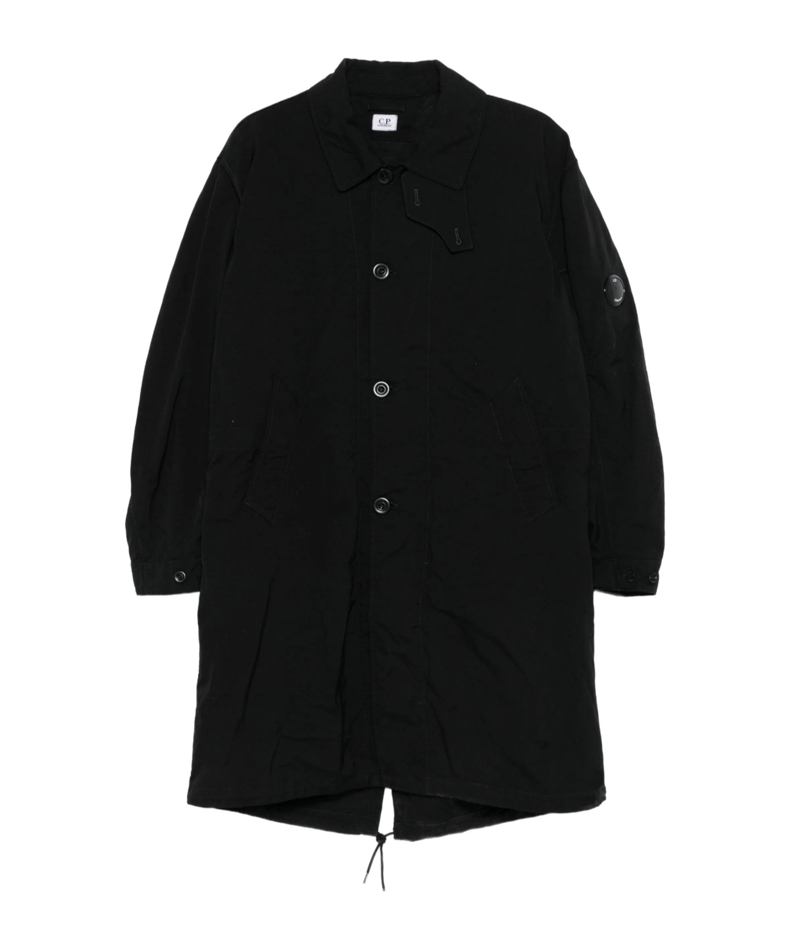 C.p. Company Cp Company Outerwear Long Jacket In Twill In Black
