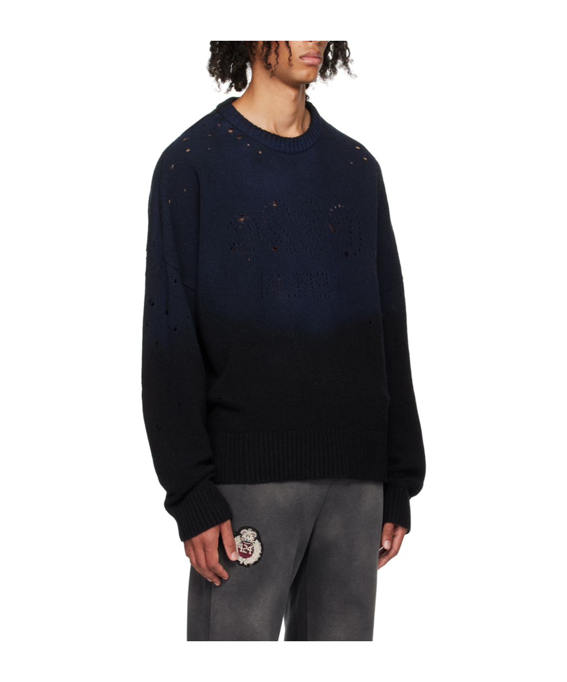 032c Dip-dye Cut-out Sweater In Black