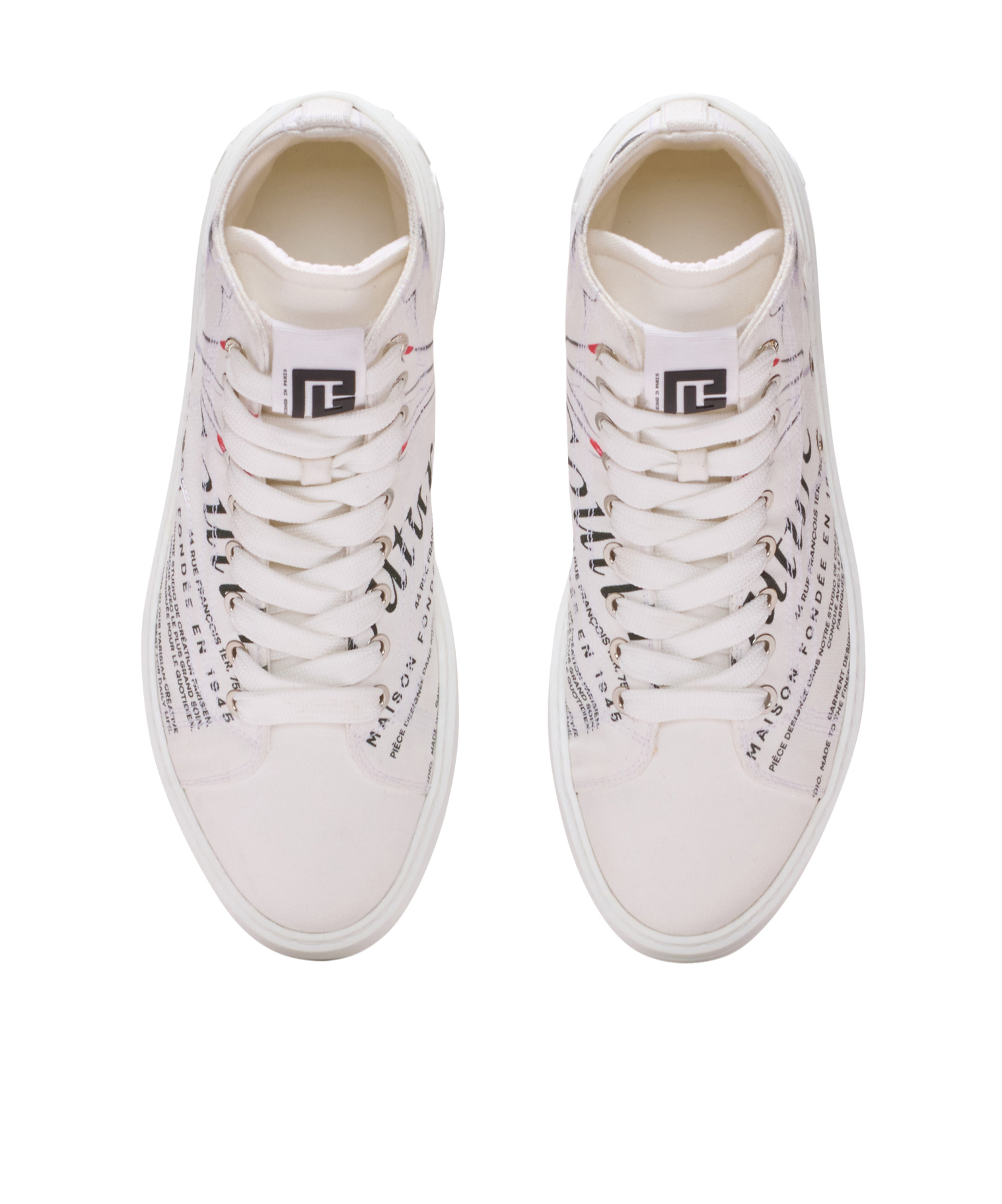 Balmain B-court High-top Trainers With Beauty Print