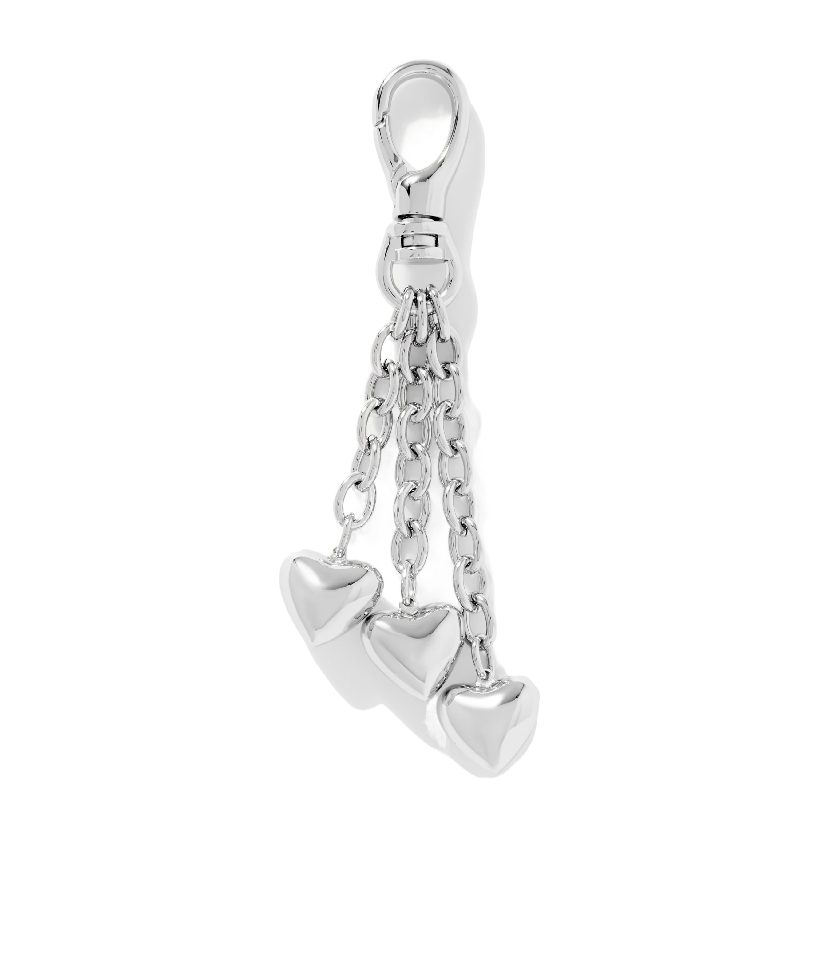 Assouline Triple-heart Charm Keychain In Silver