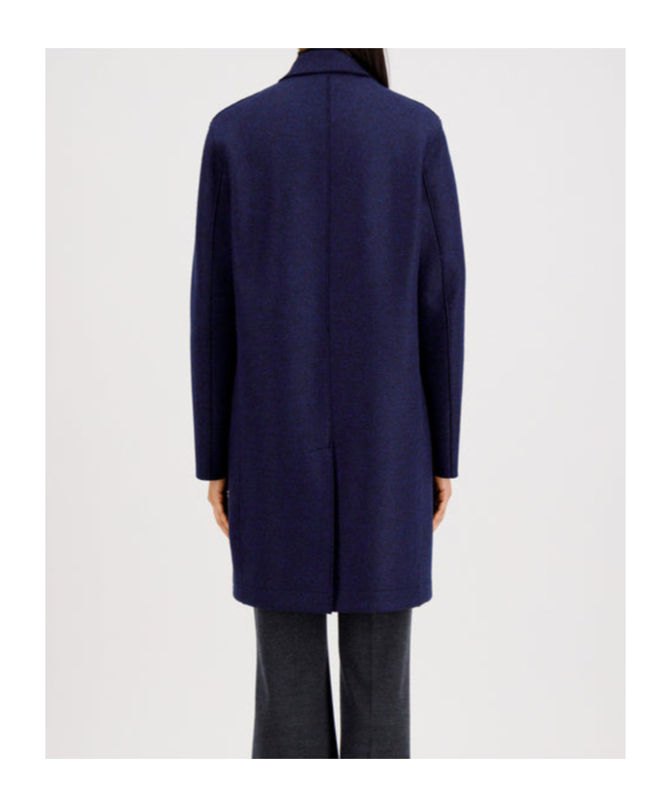 Harris Wharf London Topcoat Pressed Wool In Blue