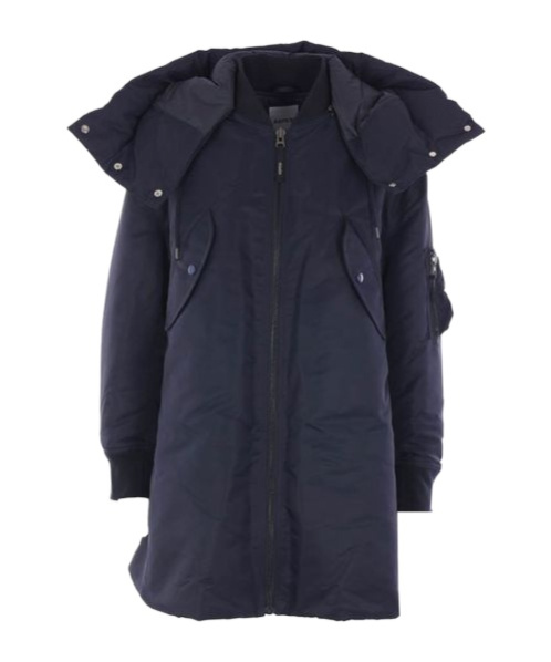 Aspesi Drawstring Hooded Padded Coat In Blue