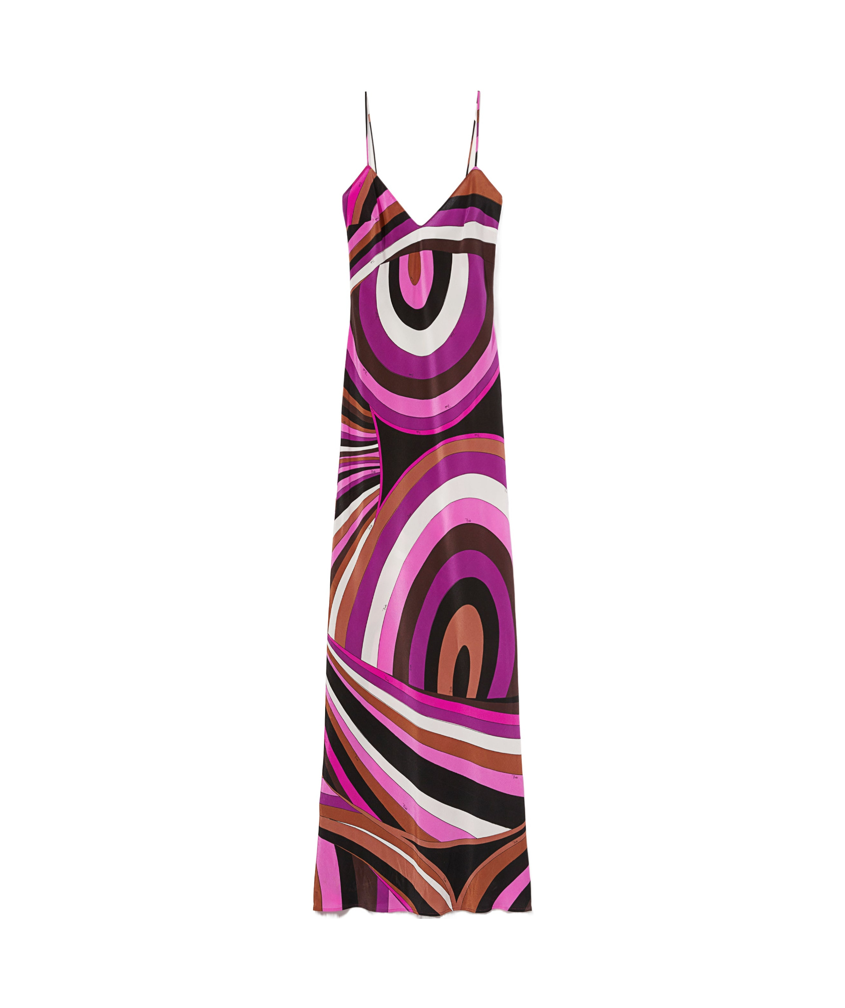 Pucci Silk Dress With Iride Print And V Neckline In Multicolor