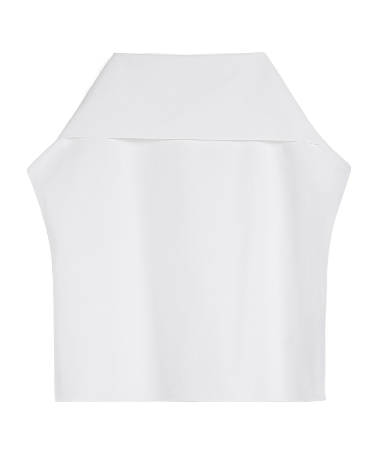 Jil Sander Cotton Poplin Caped Top In White