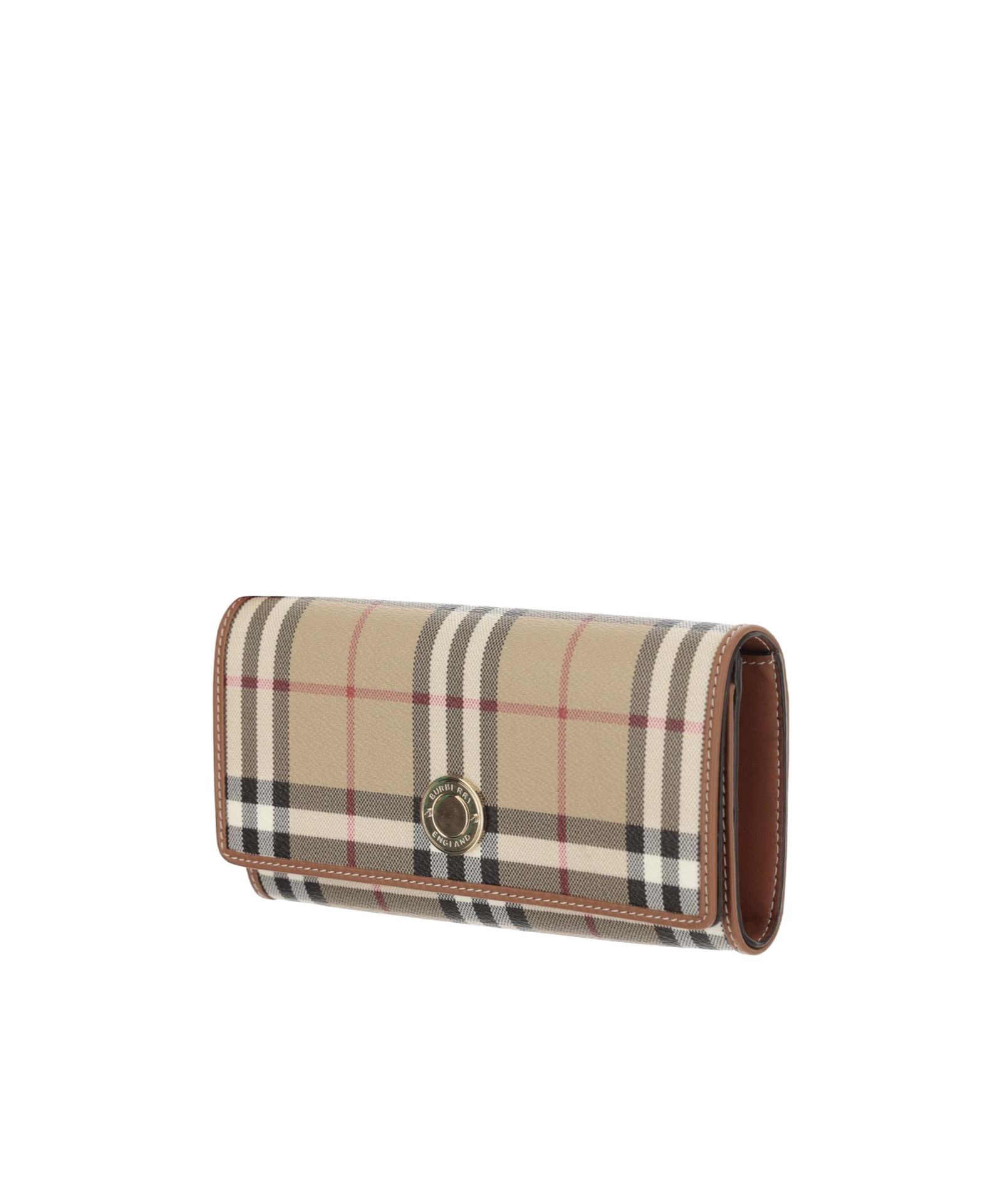 Burberry Women Printed Canvas And Leather Continental Wallet In Nude