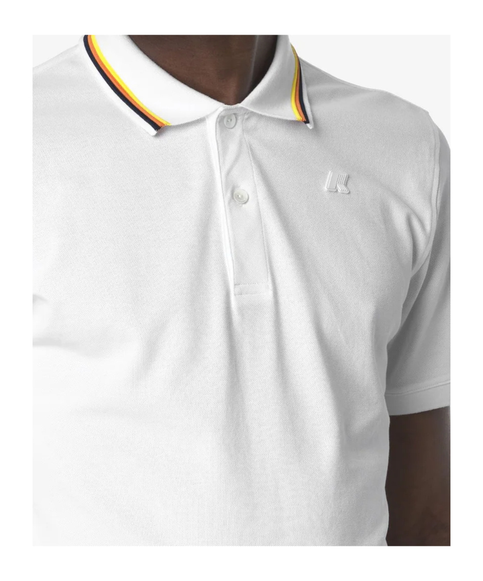 K-way Short Sleeve Button Polo Shirt In White