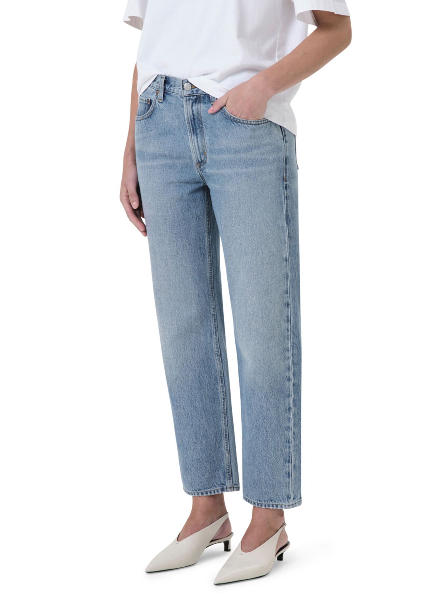 Agolde Jeans With Belt Loops In Blue