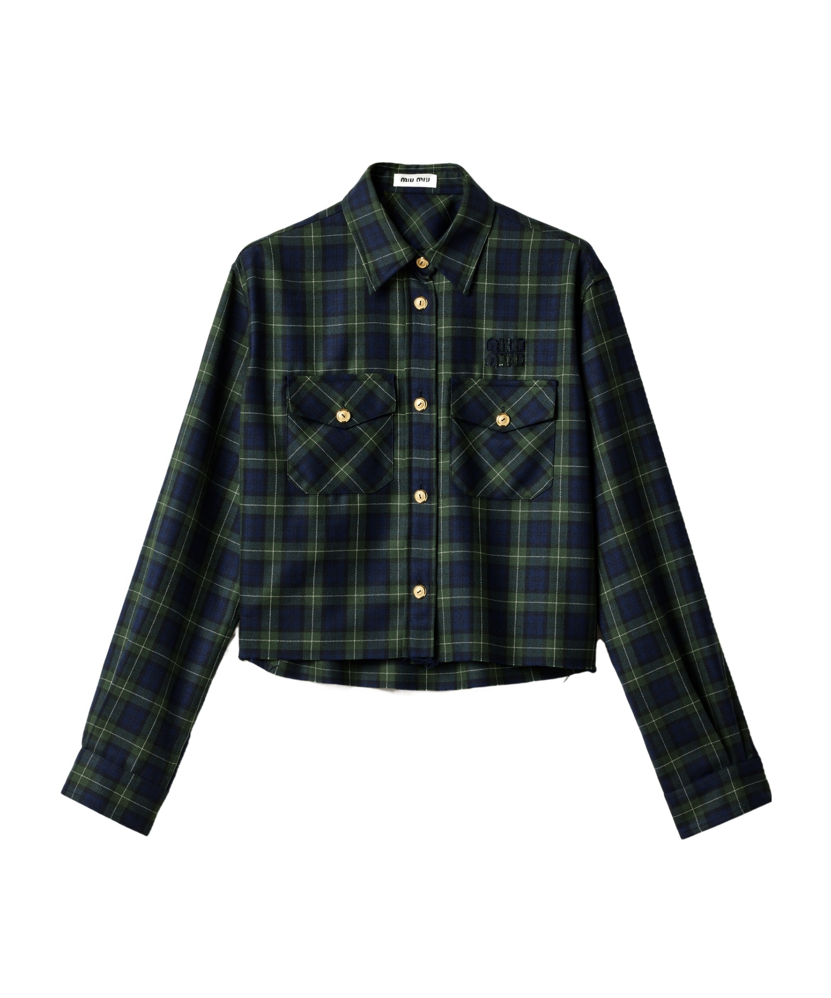 Miu Miu Plaid Shirt In Black