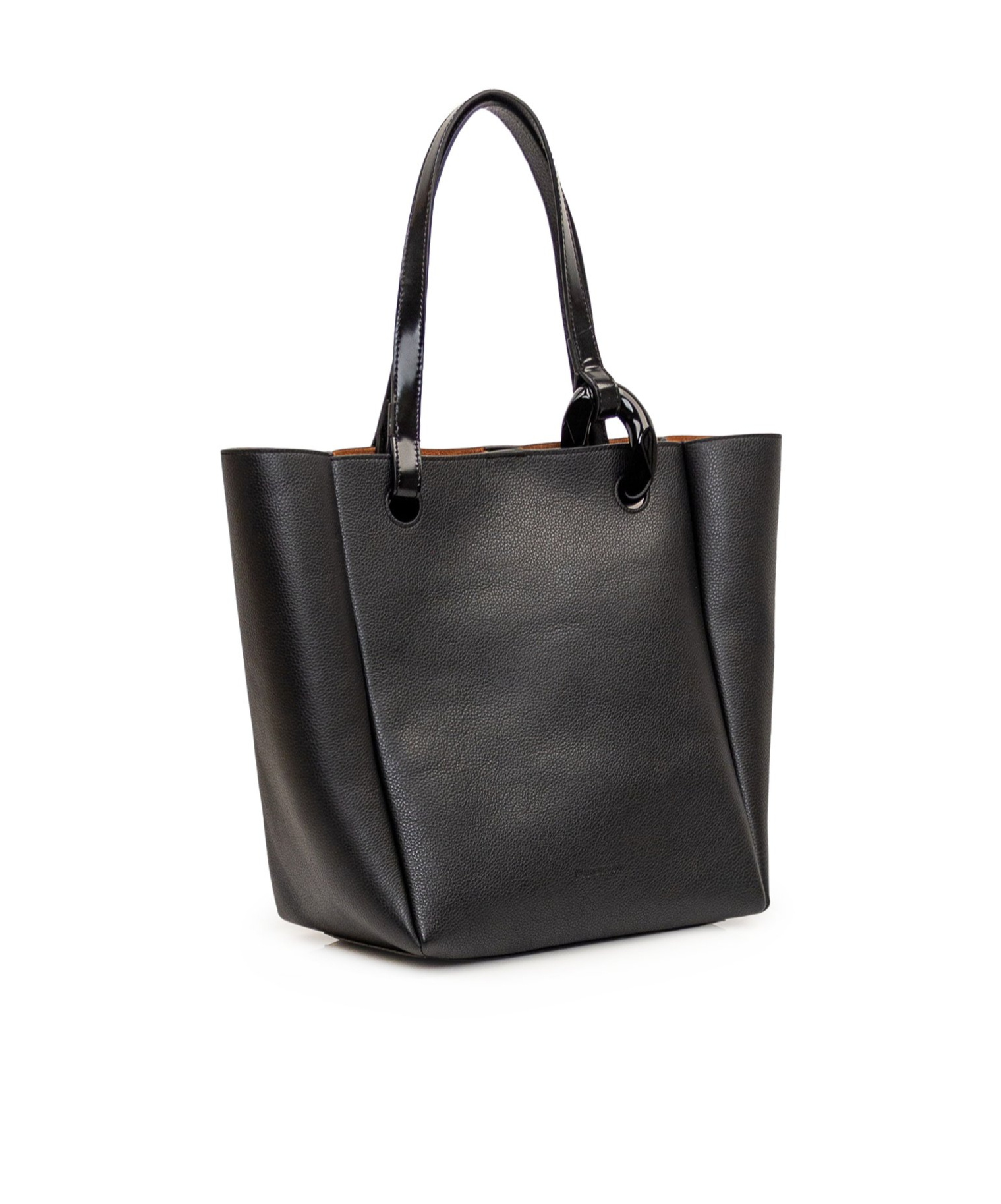 Jw Anderson Leather Corner Shopping Bag With Structured Silhouette In Black