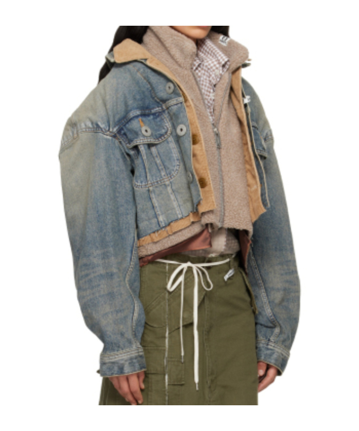 Miharayasuhiro Blue Triple Layered Denim Jacket In Blue