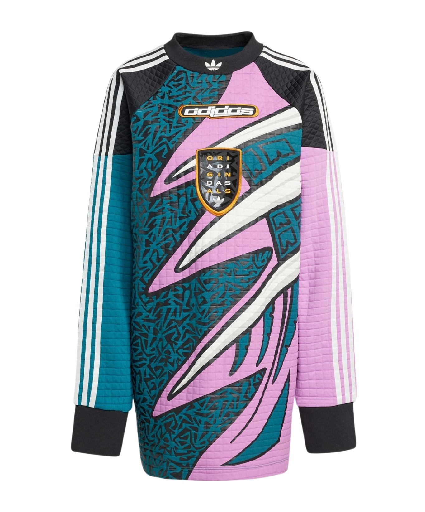 Adidas Originals Graphic-pattern Long-sleeve Football Top In Multicolor