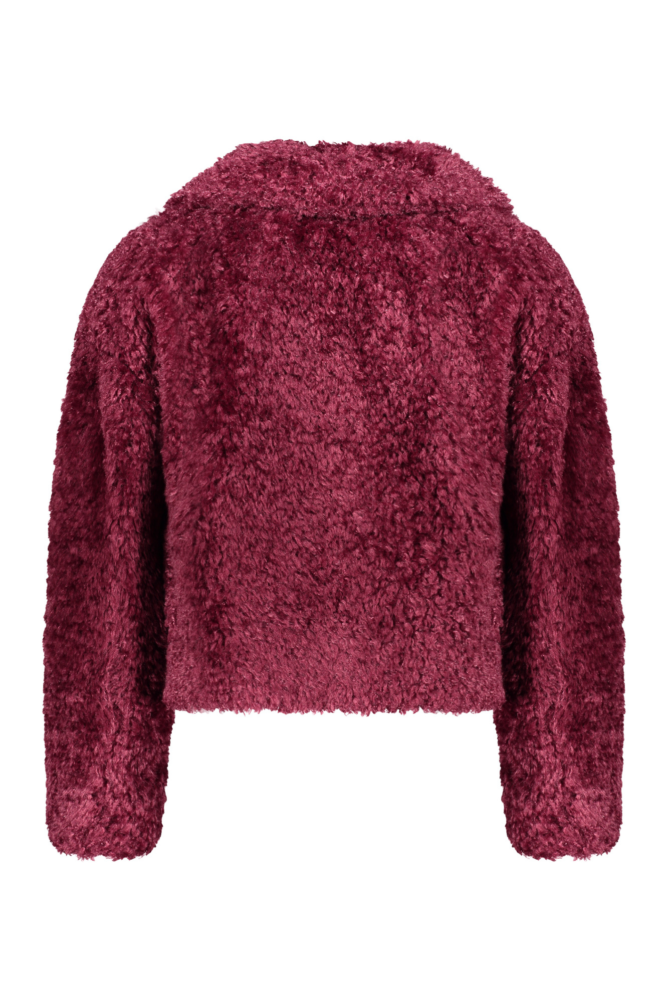 Herno Faux-fur Cropped Jacket In Red