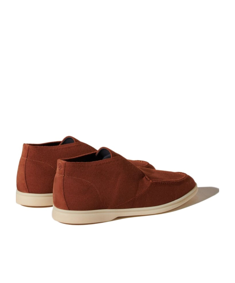 Loro Piana Round-headed Short Boots In Red